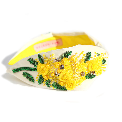 Wattle Beaded Headband - Yellow