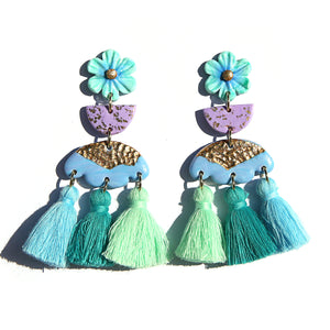 Blue Flower Tassels