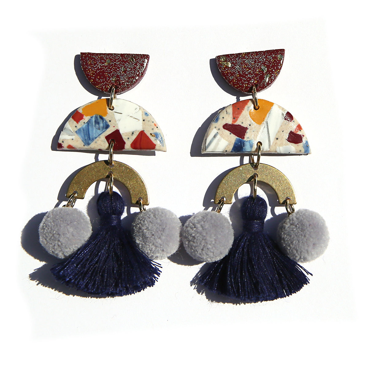 Pom Pom Earrings Copper