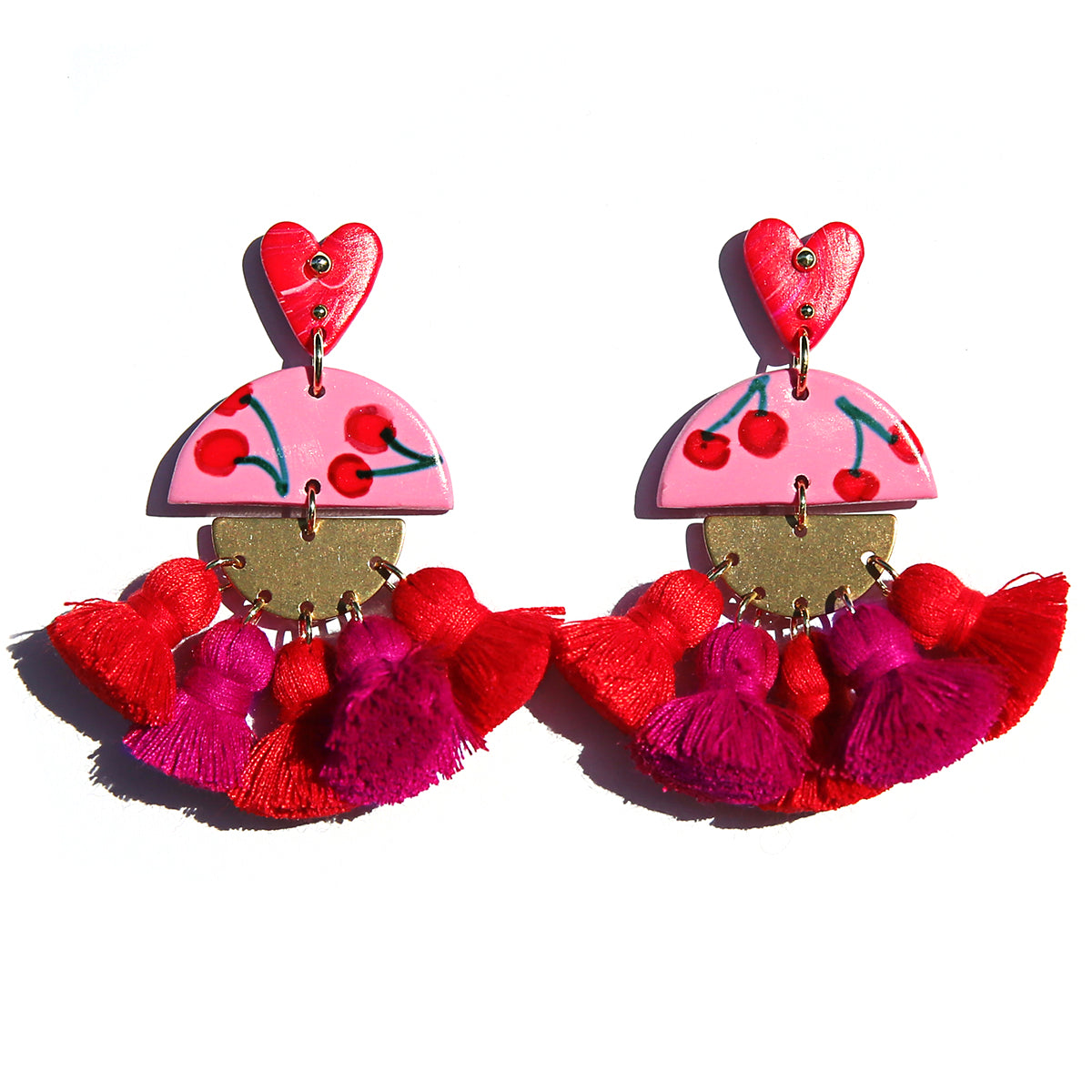 Cherry Heart Fan Tassels