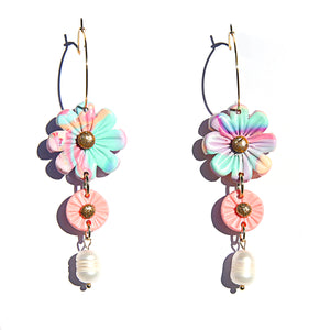 Pastel Flower Hoops