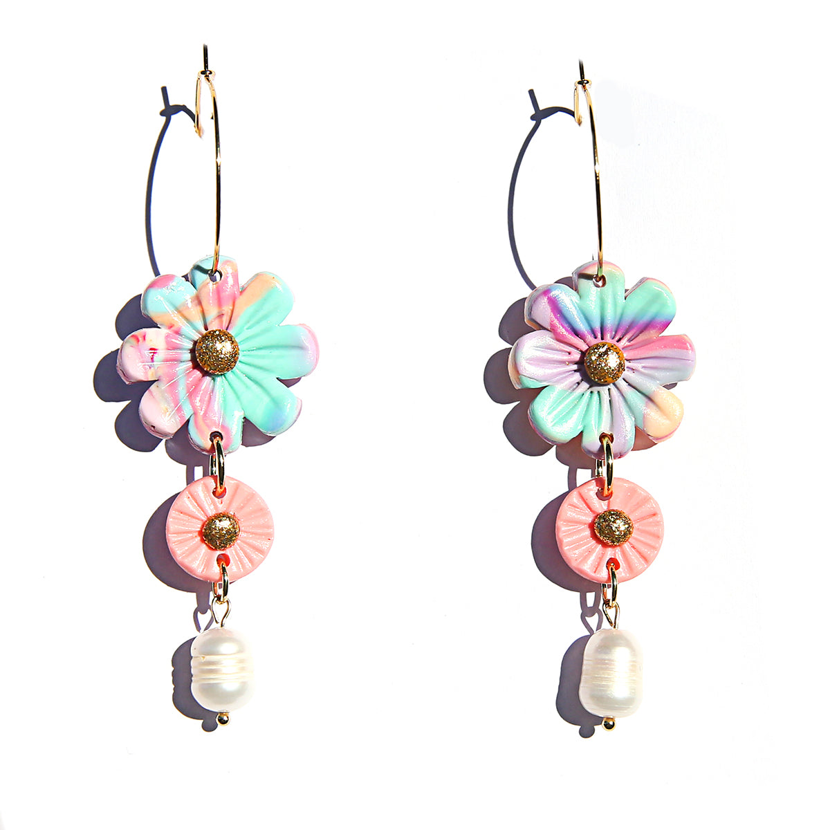 Pastel Flower Hoops