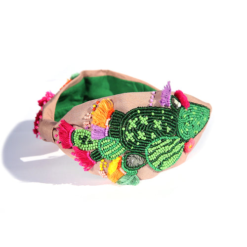 Cacti Beaded Headband