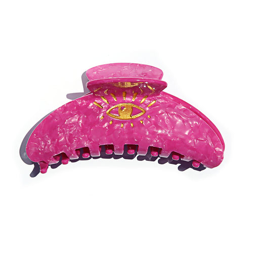 'Eye Love' Hair Claw - Pink