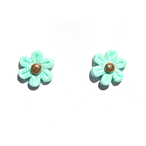 Large Flower Studs Mint