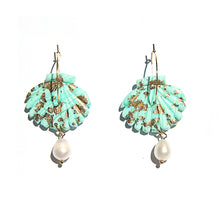 Pearl Shell Hoops Mint