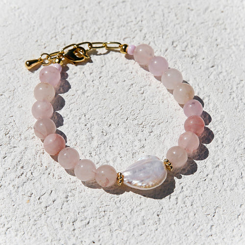 Rose Quartz Pearl Bracelet
