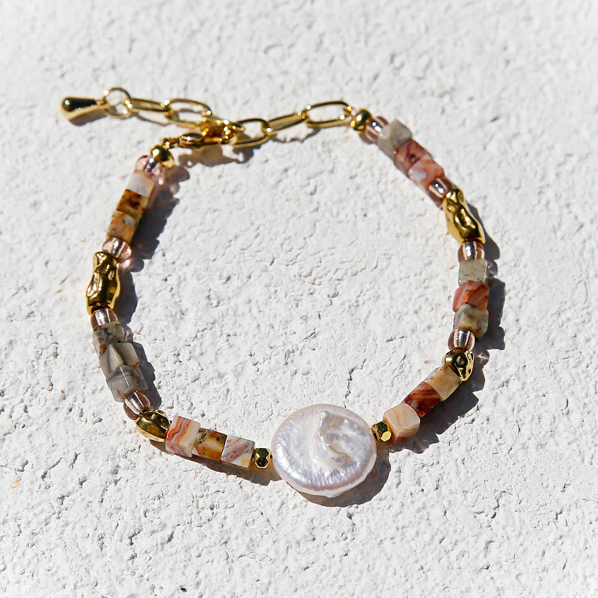 Agate Pearl Bracelet