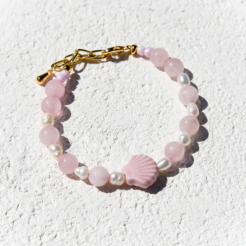 Rose Quartz Shell Bracelet