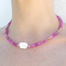 Magenta Pearl Necklace