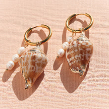 Shell Huggie Hoops