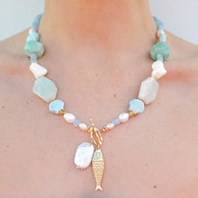 Pastel Blue Fish Fob Necklace