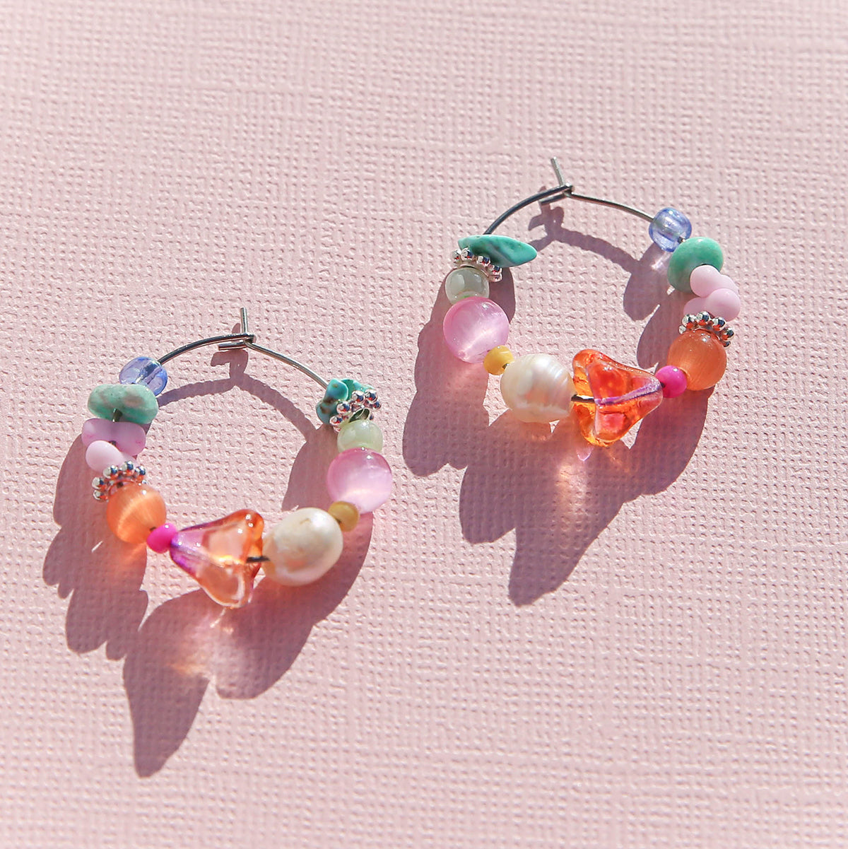 Medium Rainbow Confetti Hoops