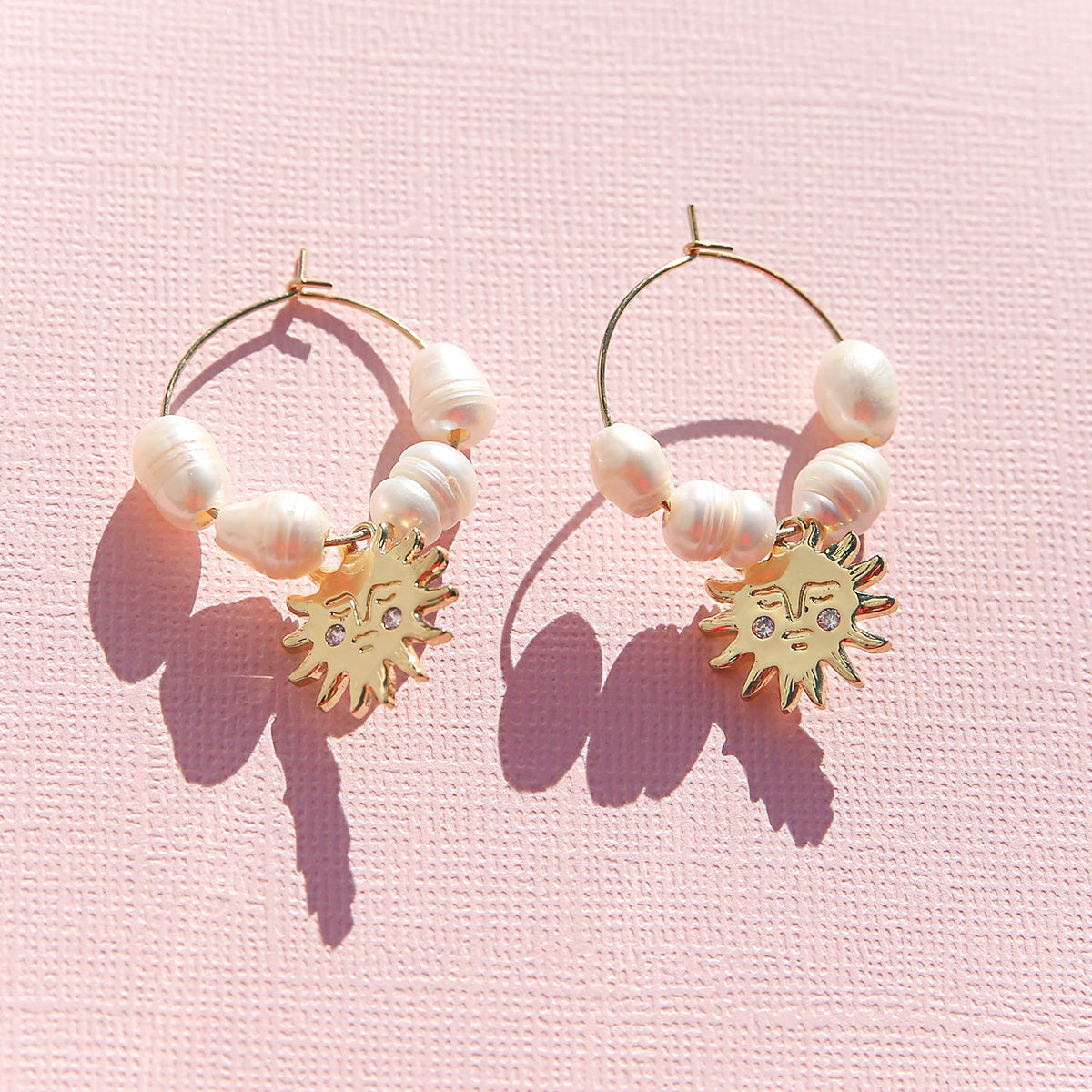 Sun Pearl hoops