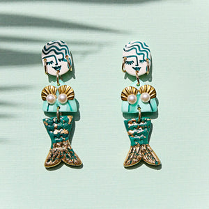 Emerald Mermaid Earrings
