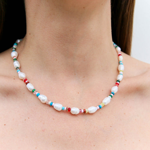 Rainbow Pearl Necklace