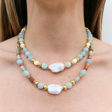 Shoushan stone, Jade and Pearl Necklace