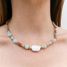 Shoushan stone, Jade and Pearl Necklace
