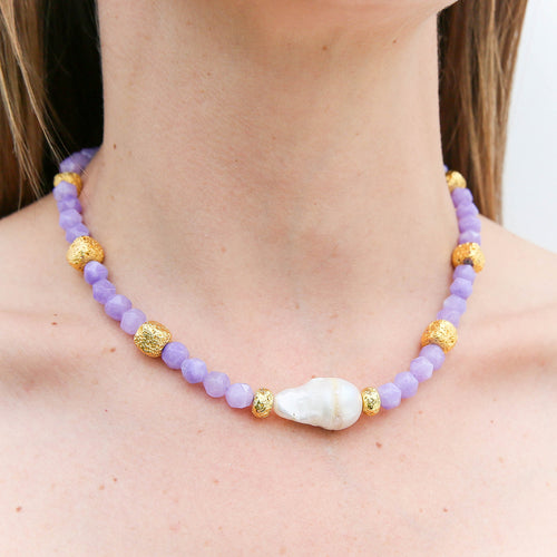 Lilac Pearl Necklace