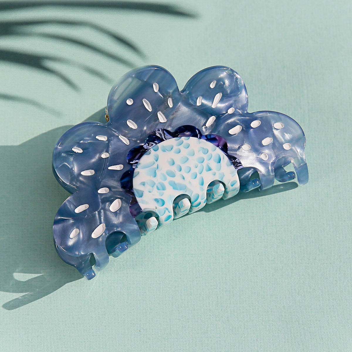 Blue Flower Hair Claw