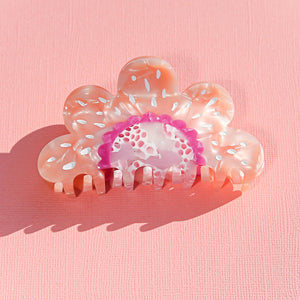 Pink Flower Hair Claw