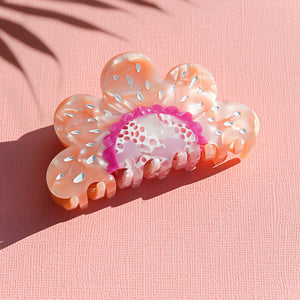 Pink Flower Hair Claw