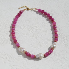 Magenta 3 Pearl Necklace