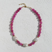 Magenta 3 Pearl Necklace