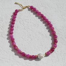 Magenta Keshi Pearl Necklace