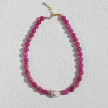 Magenta Keshi Pearl Necklace