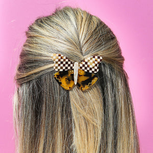 Check Butterfly Hair Clip