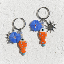 Orange Azure Huggie Hoops