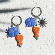 Orange Azure Huggie Hoops