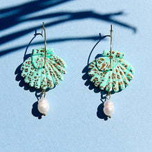 Pearl Shell Hoops Mint
