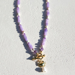 Heart Fob Amethyst Necklace