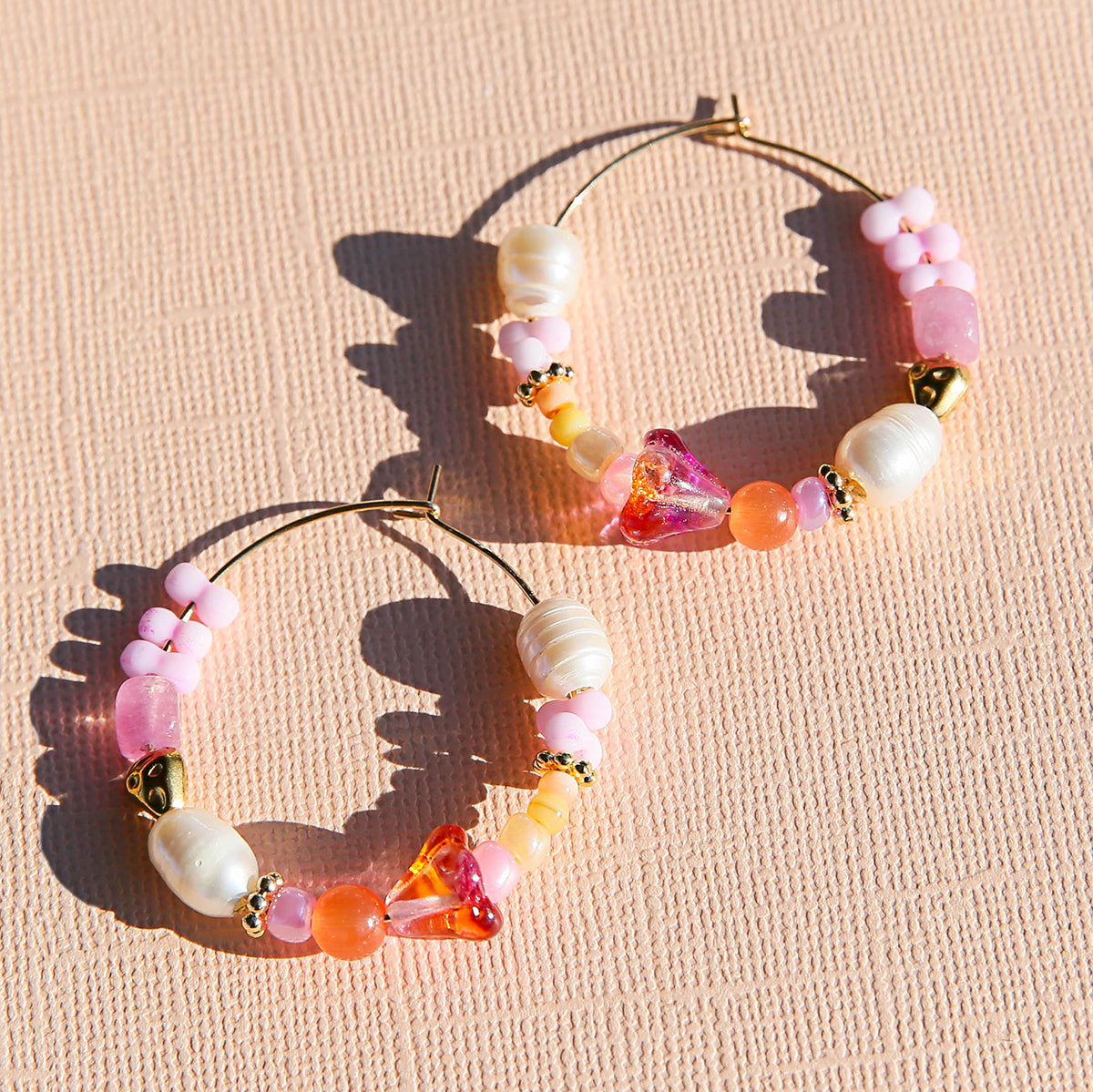 Peach Rainbow Hoops