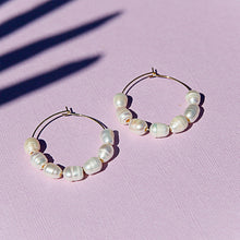 Pearl Hoops Gold