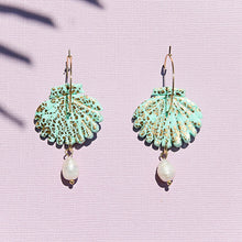 Pearl Shell Hoops Mint