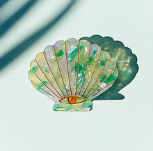 Green Speckle Shell Hair Clip