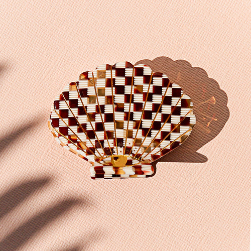 Shell Hair Clip - Check