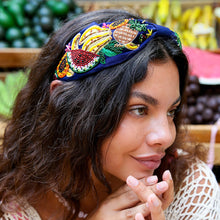 Fruit Salad Beaded Headband - Navy