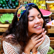 Fruit Salad Beaded Headband - Navy