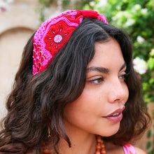 Ruby Flower Beaded Headband