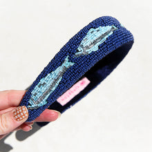 Navy Sardine Beaded Headband