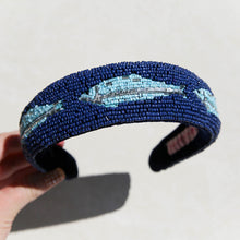 Navy Sardine Beaded Headband