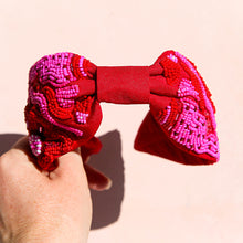 Ruby Flower Beaded Headband