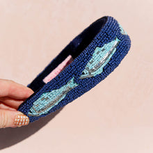 Navy Sardine Beaded Headband