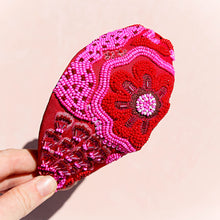 Ruby Flower Beaded Headband