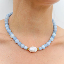 Powder Blue Quartz Keshi Necklace