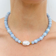 Powder Blue Quartz Keshi Necklace